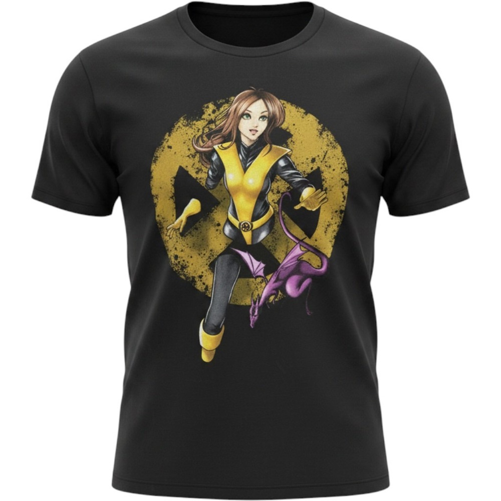 Marvel WeLoveFine Kitty Pryde Lockheed X-Men Graphic T-Shirt Black Mens L